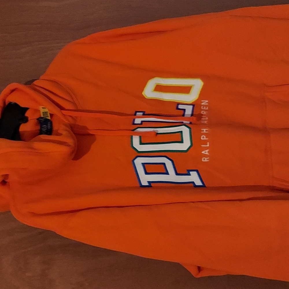 Polo Ralph Lauren ombre logo fleece hoodie in bright orange - Picture 2 of 4